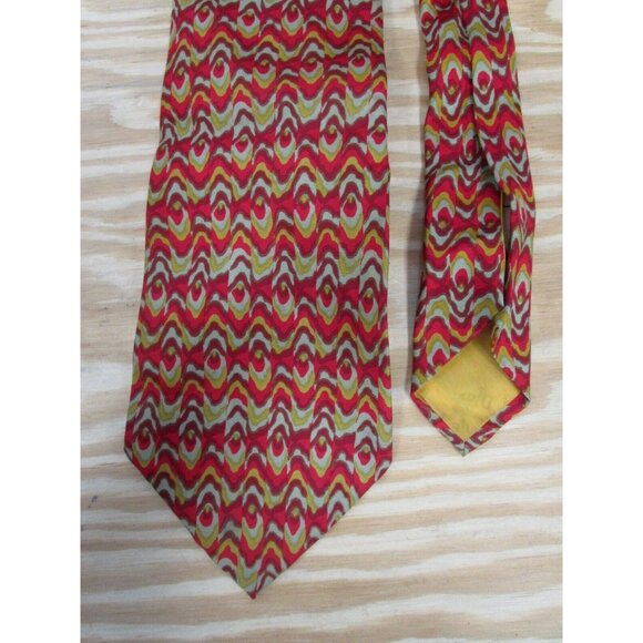 Christian Dior Neck Tie Red Silk Formal Business Designer Colorful - Picture 2 of 7
